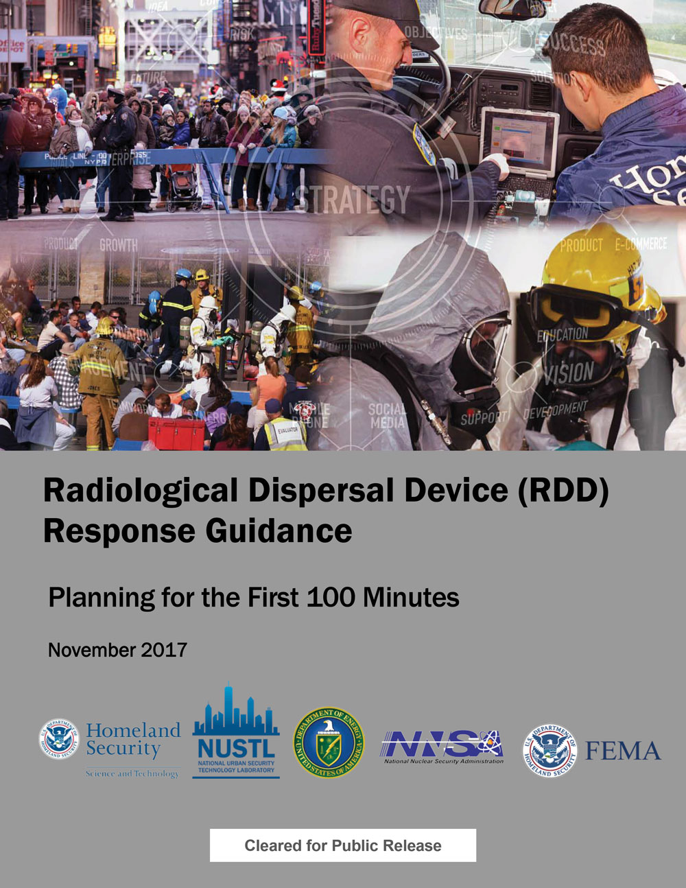 Radiological Dispersal Device (RDD) Response Guidance Planning for the First 100 Minutes Report and Video, report cover