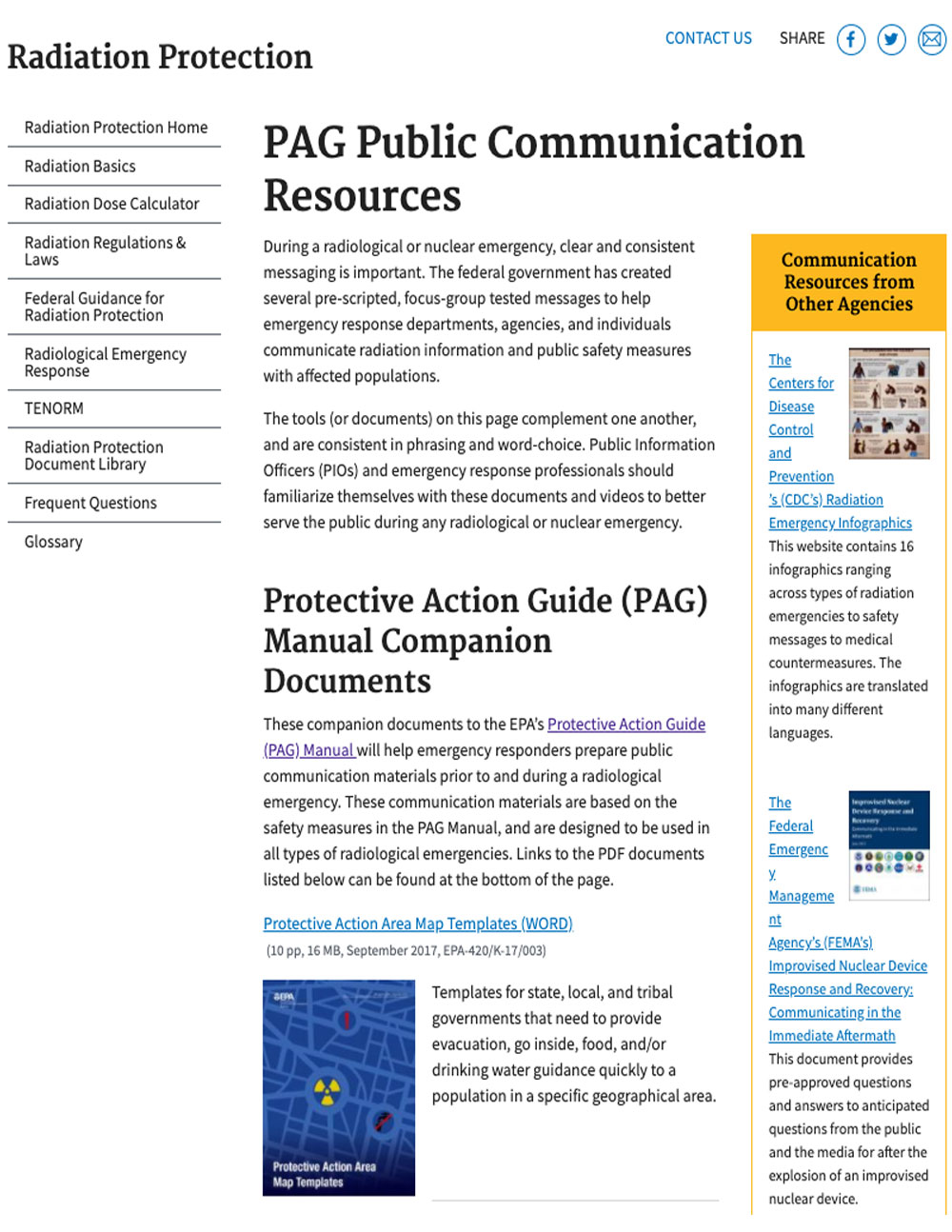 EPA PAG Public Communication Resources website