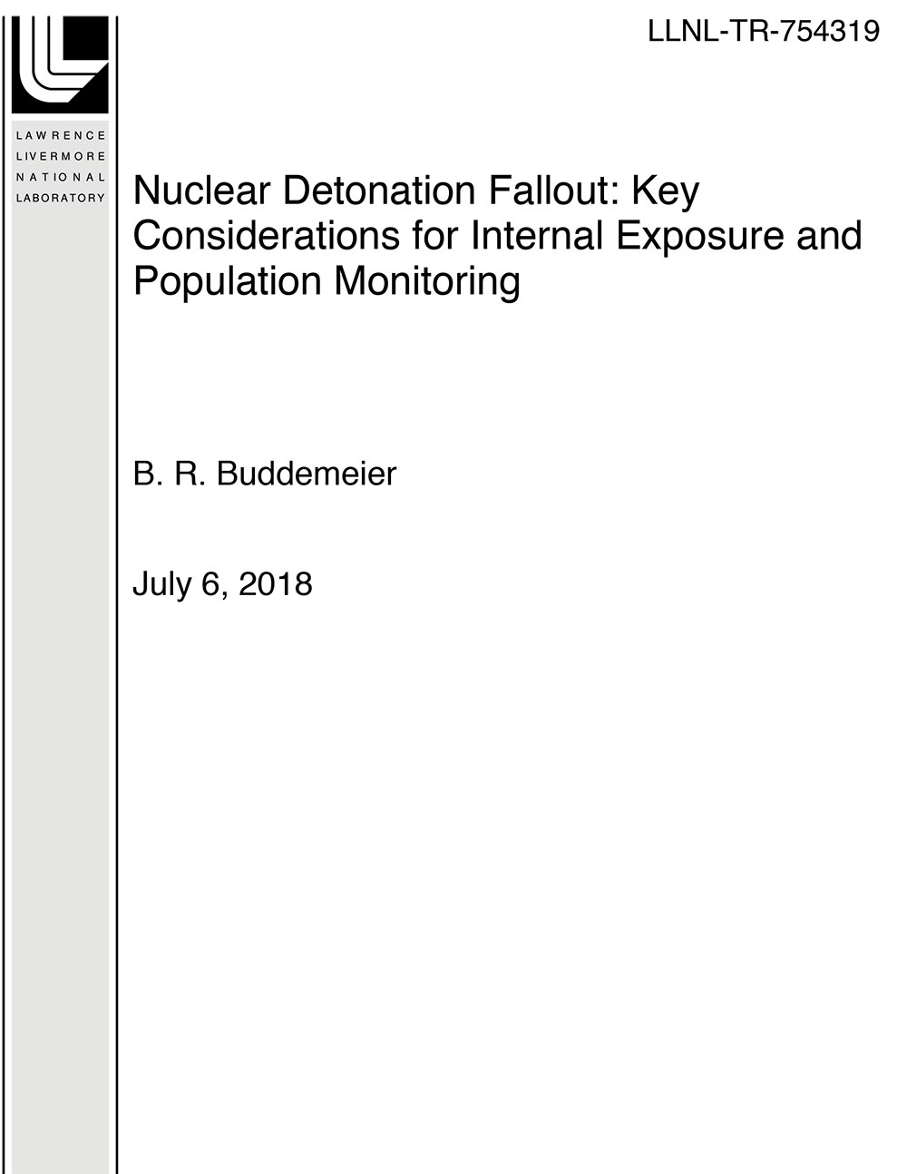 Nuclear Detonation Fallout, report cover